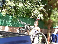 Bike Riding Flexible Blonde aanti young boy Nice Ride From The Park