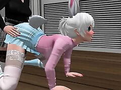 动画兔子女孩在狗狗风格的性爱视频-服装1&2-SL动画毛茸茸的视频-2022年3月