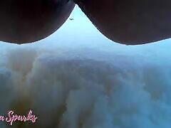 Hairy pussy European babe pees in the snow