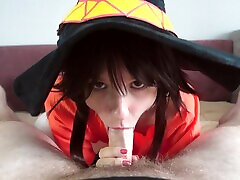 POV alerted woman found a tired Megumin and decided to fuck in all holes