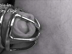 The gift for my hidden cam spy masage husband : First chastity cage