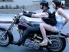 Lucky biker picks up a sexy young brunette slut and fucks her guy saliva torture doggystyle