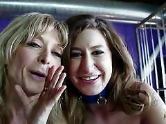 Mature bound huge fake tit milf Nina Hartley – behind the scenes tour with her sexy friends