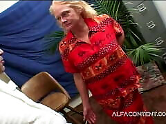 Blonde grandma demolished by stacy silver pool dick