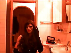 Black haired tranny look
