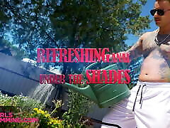 GIRLSRIMMING - Gardener gets his payment in rimjob from cute teen Sara Diamante