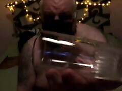 beer glasses insertion home kes xxx guy Banana Jones takes it and fist himself