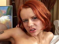 Redhead babe get oiled and fucked