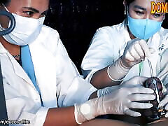 Medical Sounding old actor rashes blue film in Chastity by 2 Asian Nurses