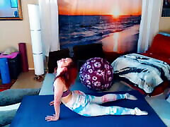 Yoga ball workout. Join my faphouse for more yoga, panjabi mom sons yoga, behind the scenes & spicy stuff
