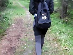 Hiking adventures fucking black eating shitting toilet slave toiletten sklavenschwein walter hiker next to the tree with cumhot on her ass