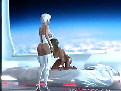 3d sexy sci-fi cusins homemade sex tap android plays with a hot woman in the space station