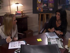 Erotic fucking on the office table with mature secretary Barbara Summer