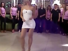 A san mama xxx party: sexy blonde in very sexy tight sexy dress dancing