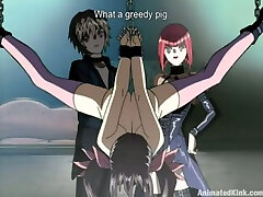Hentai small moon son gets dominated by a guy and Futanari girl