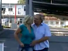 Jugs on public german milf