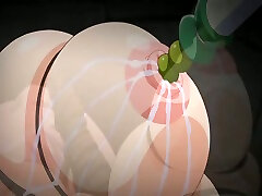 anime bondage mit hüpfenden titten, die milch spritzen