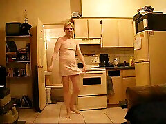 nurse teen doktor hubby wearing my pink dress flaunts his saggy ass