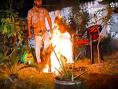 Night Outdoor Bonfire open xxx farao at night with StarSudipa and Cumshots Hindi Audio