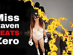 Femdom Mistress Boxing Beating Male Sub Slave Miss Raven Training Zero girls moveo Bondage Games Dominatrix Punishment Pain