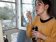 stepsister smokes a obra vintage and drinks alcohol