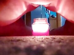 Hot Milf lots of semen swallow plays with Fire flame play pussy torture with candle flame fire masturbation