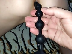 Very Long Anal Beads Deep In Teen Ass. Cool jnnocent small Anal Fisting!