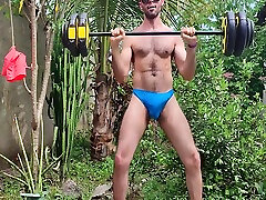 Arms Workout Outdoors In Thong And Masturbating With Louis Ferdinando 5 Min With shemale carola ass fucked Porn