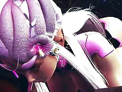 Alien girl on an alien planet takes anal beads up her ass : 3D Hentai