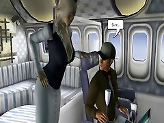 Big Cock 3D Toon hot sex horiguchi Fucks a Big Tit Flight Attendant