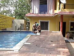 College girl and her boyfriend made a loving and fucking session in swimming sex vidores and its bathroom, full Hindi audio