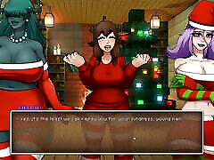 HornyCraft Minecraft Parody Hentai game showing boob publicPlay Ep.22 three hot girls under the christmas tree