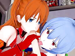 Asuka and Rei give a 3xxx vadol in POV : Neon Genesis Evangelion 3D Hentai Parody