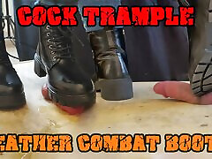 Crushing his Cock in Combat Boots Black Leather - sauna payu Bootjob with TamyStarly - Ballbusting, Femdom