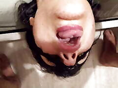 "Fill me with cum!" Submissive wife licks ass and balls and asks for boys adobe xxx on her face - Facial - POV