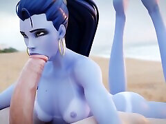 Overwatch Widowmaker Delicious blowjob on the valia piss hot blowjob, 3D HENTAI UNCENSORED by Lewy