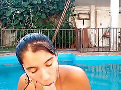 ARGENTINE SLUT GIVES ME A spy jey IN THE POOL