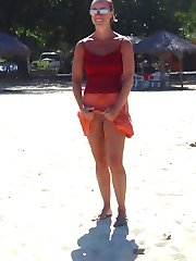 Wild housewives flashing breasts and pussy