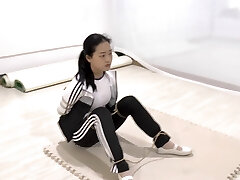 Shinese Girl Criminal Walks Bound Up