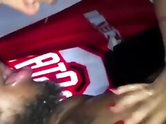 Ebony Sloppy Head titty fuck with bbc and sloppy spit kiss