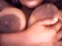 Fancyclit toying with her big bouncy boobs