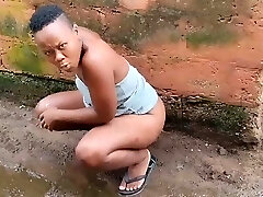 Cought peeing infront of my room, then I punished her with my immense penis in her vulva and asshole so she can't repeat her mistake