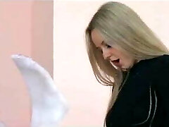 Domina fucks a boy with big black strap-on