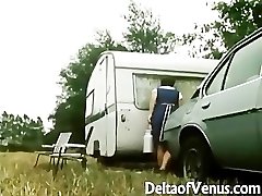 Retro Porno 1970er Jahren - Hairy Brunette - Camper Kupplung