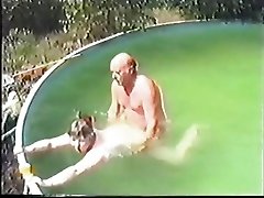 Aged couple having Intercourse in The Pool Part 1 Wear Tweed