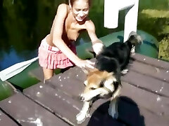 Amateur american Natasha in the boat