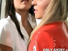 Chesney and Denni teasing hard in shiny panties