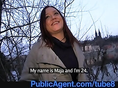Publicagent Dark-haired is paid for orgy from a stranger on the street