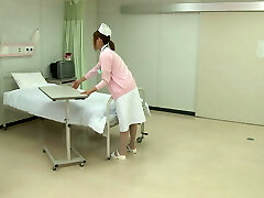 Hot Japanese Nurse gets poked at hospital bed by a horny patient!
