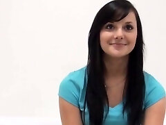 Nude casting for super cute brunette Renata